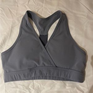 Alphalete crossover sports bra in grey